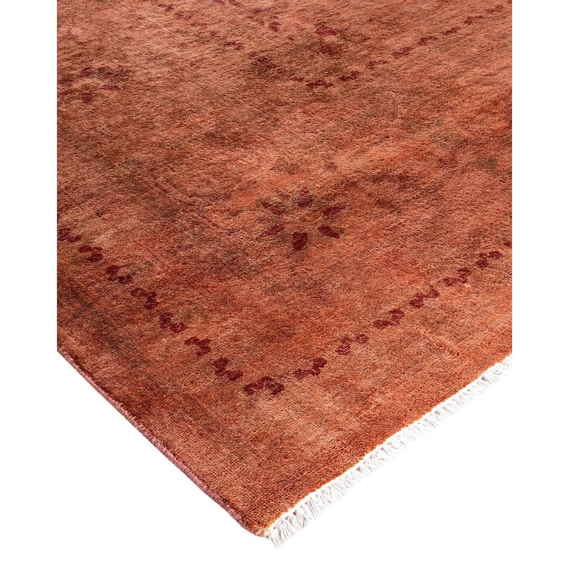 Overdyed, One-of-a-Kind Hand-Knotted Area Rug - Brown - 9' 3" x 11' 10"