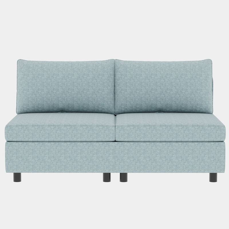 Modular Convertible Sleeper Sectional Sofa Set - Blue