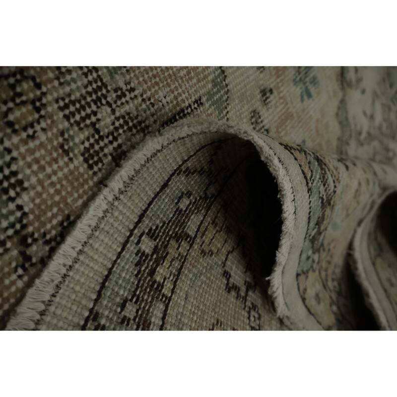 Hand Knotted Oriental 100% Wool Carpet Transitional Floral Beige & Ivories Anatolian Area Rug - 9' 11'' X 6' 4''