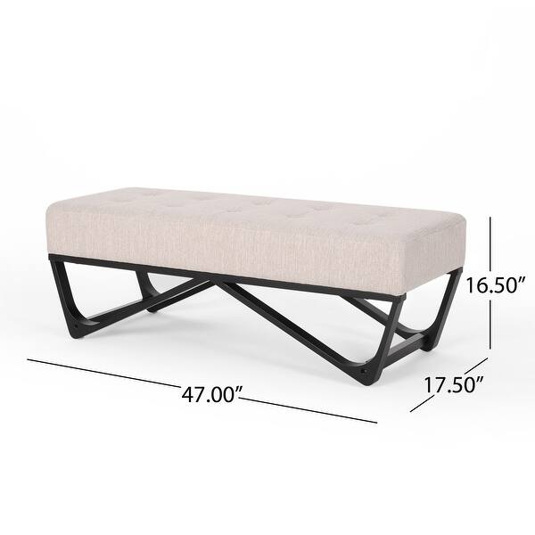 dimension image slide 1 of 4, Assisi Contemporary Fabric Ottoman Bench by Christopher Knight Home