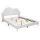 preview thumbnail 12 of 34, Velvet Upholstered Bed with Cloud-Shape Headboard, Wood Platform Bed Frame for Boys Girls Easy Assembly, No Box Spring Needed