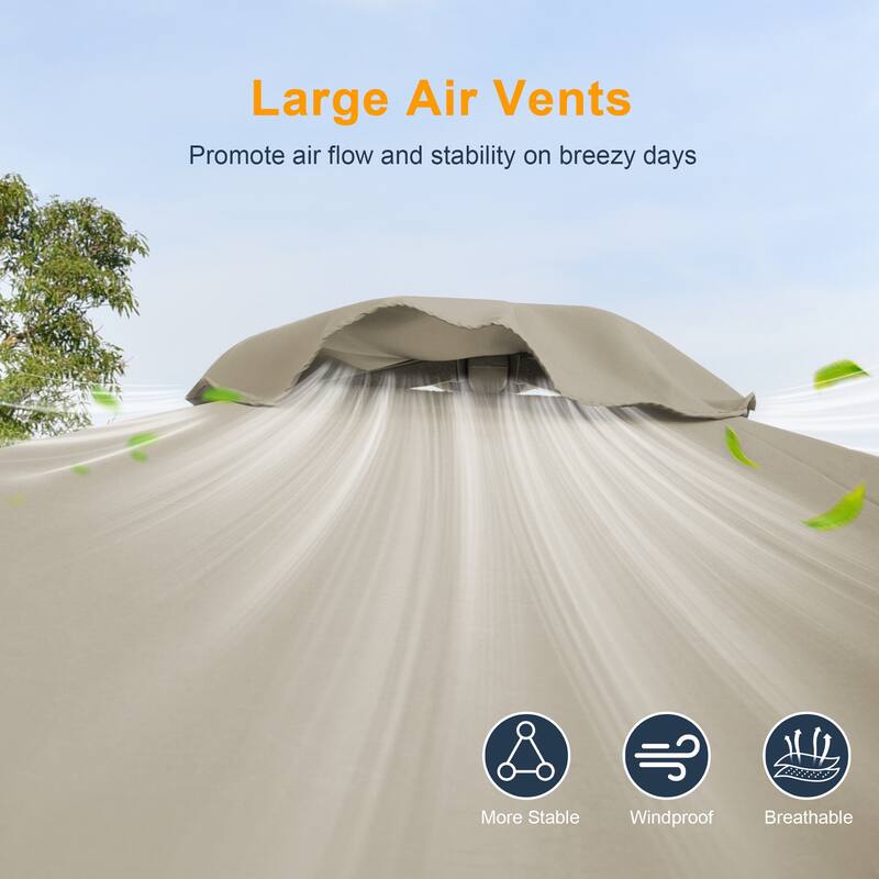 LIVOOSUN 6x9Ft Patio Market Umbrella Weather-Resistant Table Umbrella