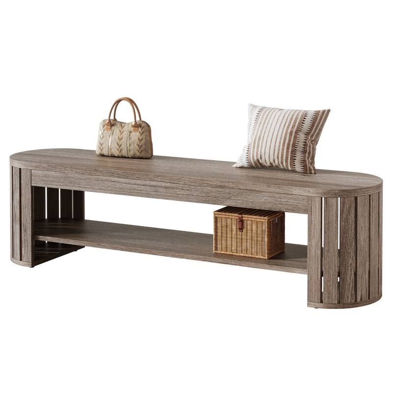 Wood Entryway Shoe Bench, Shoe Storage Bench, Bedroom Entrance Living Room End of Bed Stool Accent Bench