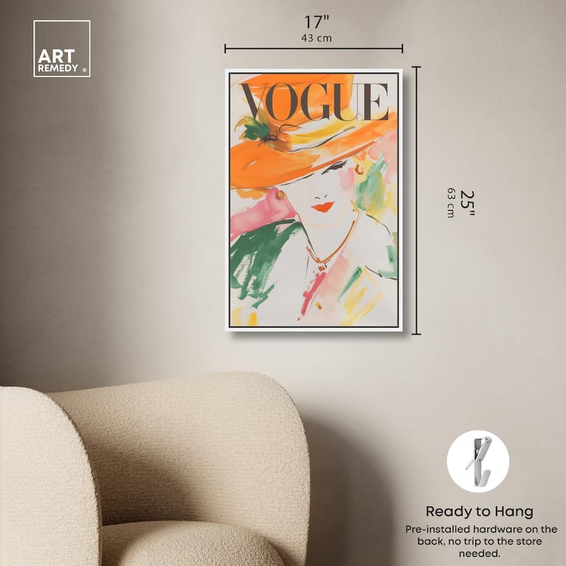Woman in Hat Cover Canvas by Art Remedy