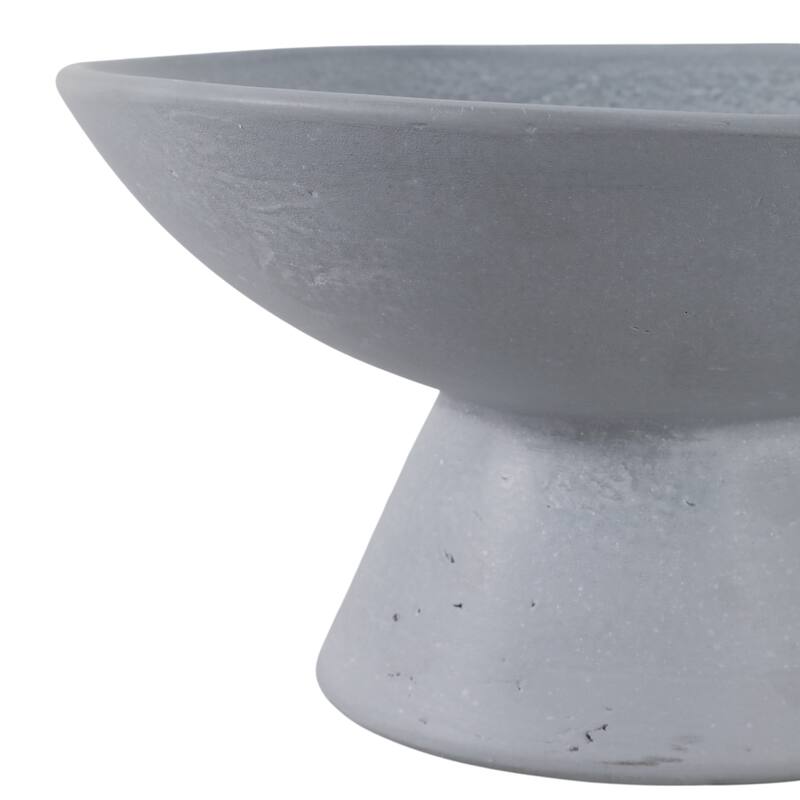 Pottery Terracotta Bowl Pedestal Base Modern Casual Decor - 7" Blue - 11.75" x 11.75" x 6.5"