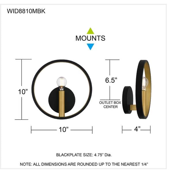 Winsland 1-Light Matte Black Wall Sconce