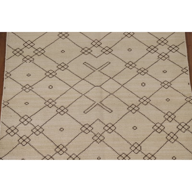 Geometric Moroccan Oriental Area Rug Bedroom Handmade Wool Carpet - 4'9"x 7'10"