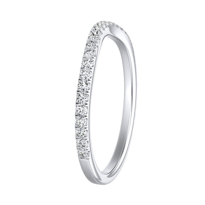 Auriya 1/3ctw Women's Curved Diamond Wedding Band 14k Gold