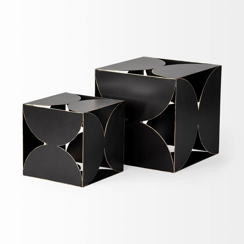 Darren (Large) 8L x 8W Black Metal Decorative Cube