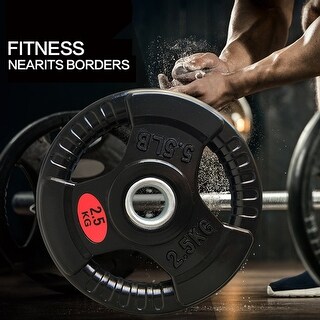 Olympic Weight Plates 5.5LB Plates Standard 2" Exercise Weights Weightlifting and Bodybuilding, Solid Iron Weight Plates