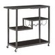 preview thumbnail 9 of 23, Metropolitan Glass Top Metal Bar Cart by iNSPIRE Q Bold - Bar Cart Grey