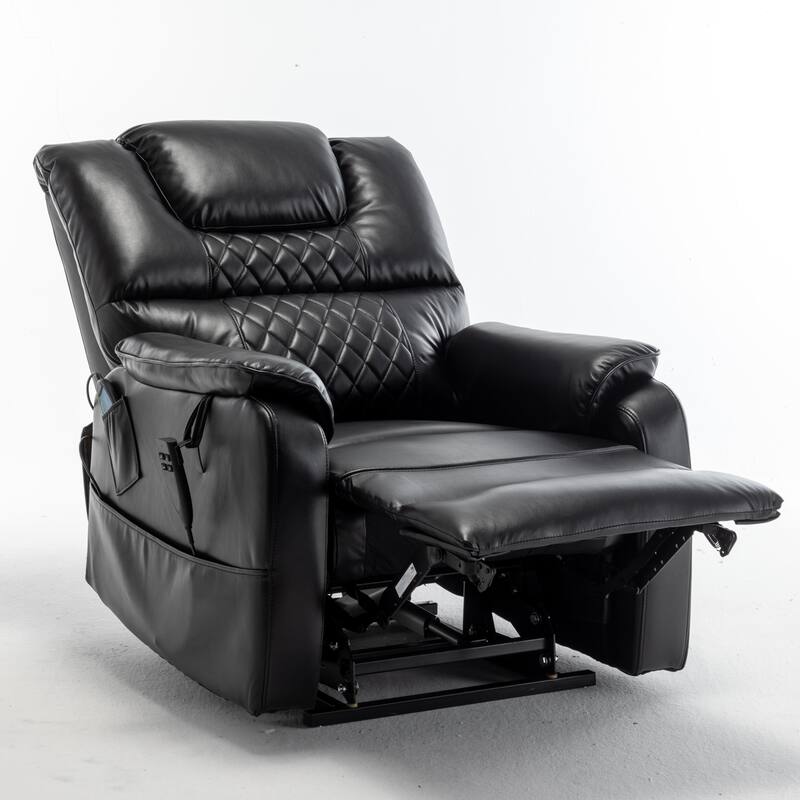 Oversized Electric Lift Recliner with OKIN Motor, Infinite Recline to 180°, Extra-Wide Seat, and Convenient Side Storage