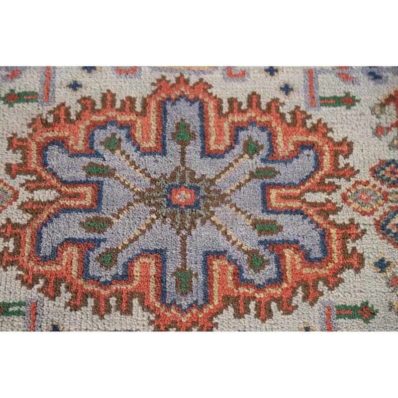 Geometric Kazak Indian Area Rug Handmade Wool Carpet - 3'0"x 5'0"