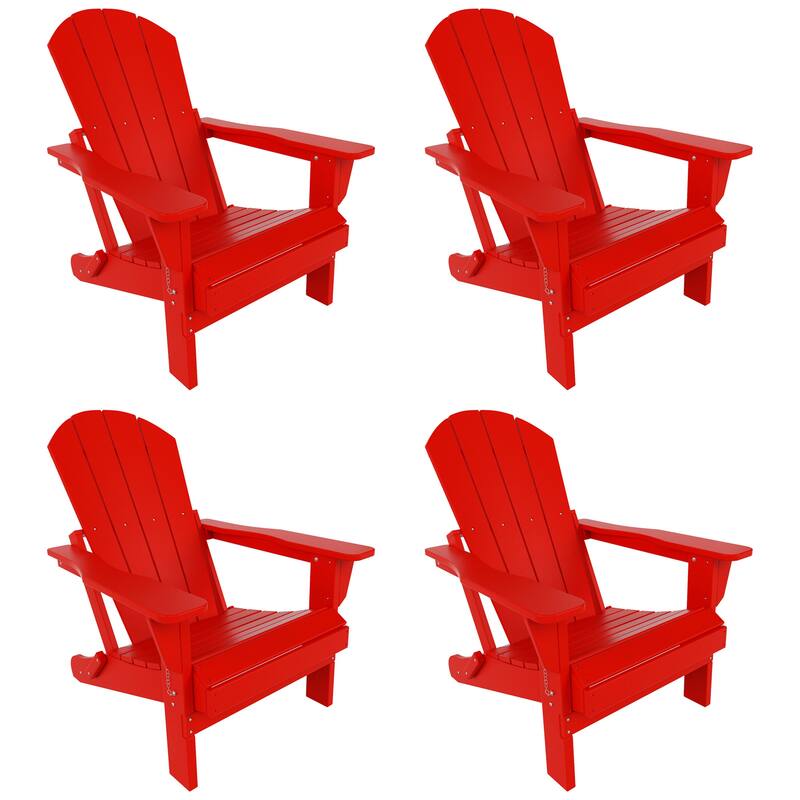 POLYTRENDS Laguna All Weather Poly Outdoor Adirondack Chair - Foldable (Set of 4)
