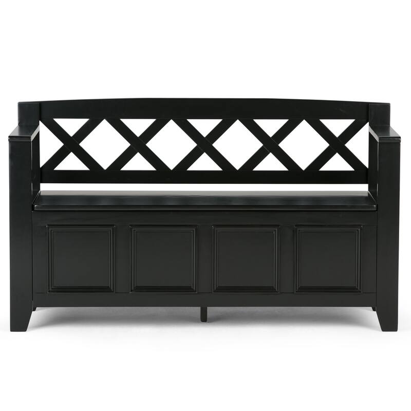 WYNDENHALL Halifax 48 inch Wide Solid Wood Transitional Entryway Bench - 48 Inches wide