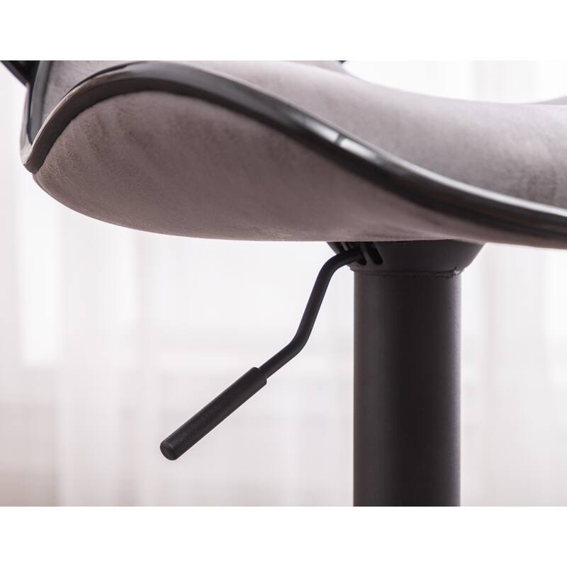 Swivel Bar Stools Counter Height Stools with Leather-Look Upholstery & Height Adjustable Dining Stools Set of 2聽