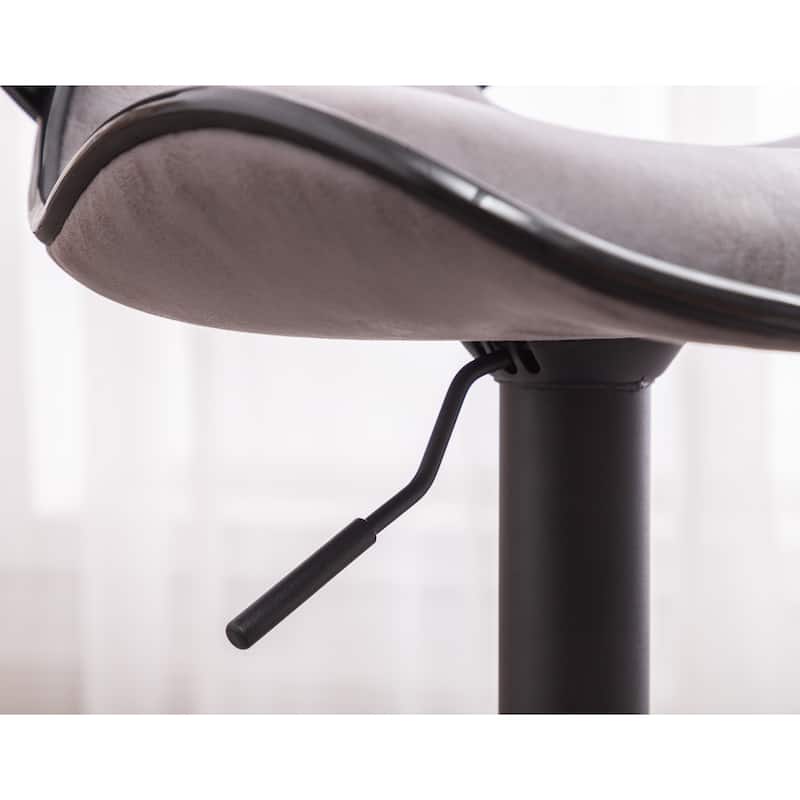 Upholstery Airlift Adjustable Swivel Barstool With Chrome Base, Set Of 2
