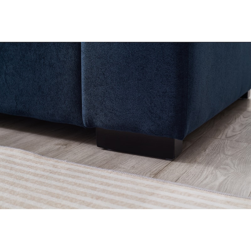 U-Shaped Sectional Sofa with Movable Ottomans, Comfy Corduroy Deep Seat Sofa, Large 4 Seat Sofa with Storage Armrests