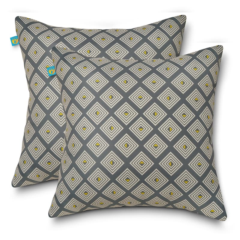 Duck Covers Water-Resistant Accent Pillows, 18 x 18 Inch, 2 Pack - Moonstone Mosaic