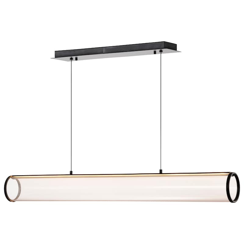 Vale 43 Inch LED Island Pendant Matte Black Silk Screened Acrylic Lens - Matte Black