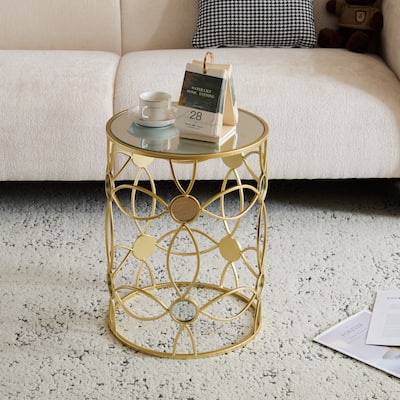Contemporary Metallic Side Table - Slim Steel Frame With Reflective Mirror Surface‌