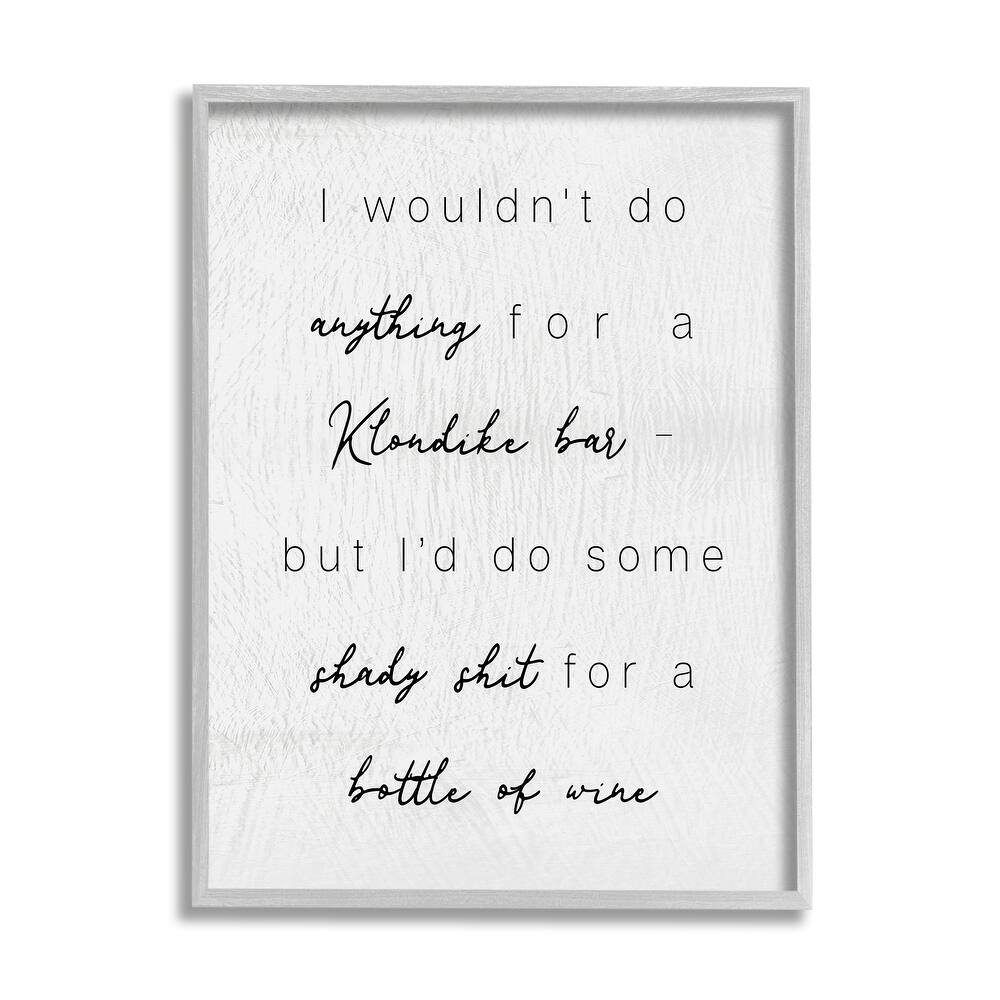 Stupell Humorous Wine Bottle Rustic Calligraphy Phrase Framed Wall Art, Design by Daphne Polselli
