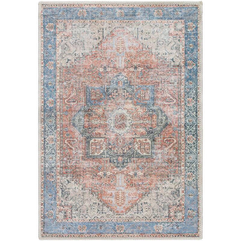 Livabliss Zakariya Vintage Medallion Machine Washable Area Rug