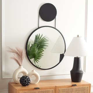 SAFAVIEH Home Aura 24" Mirror - Matte Black