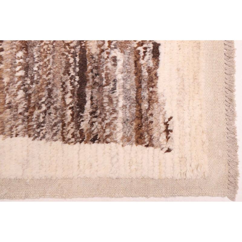 ECARPETGALLERY Hand-knotted Pak Finest Marrakesh Ivory Wool Rug - 8'0 x 9'9