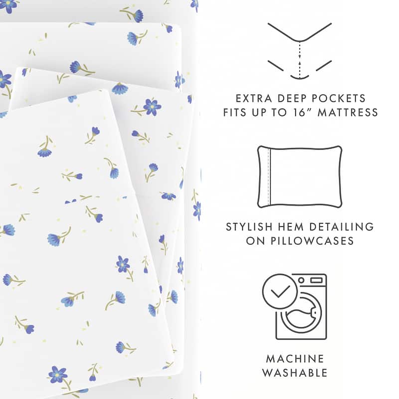 Becky Cameron Ultra-soft Printed 4-pc. Deep Pocket Bedsheet Set