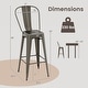 preview thumbnail 12 of 17, Costway Set of 4 High Back Metal Stool 30'' Seat Bar Height Industrial