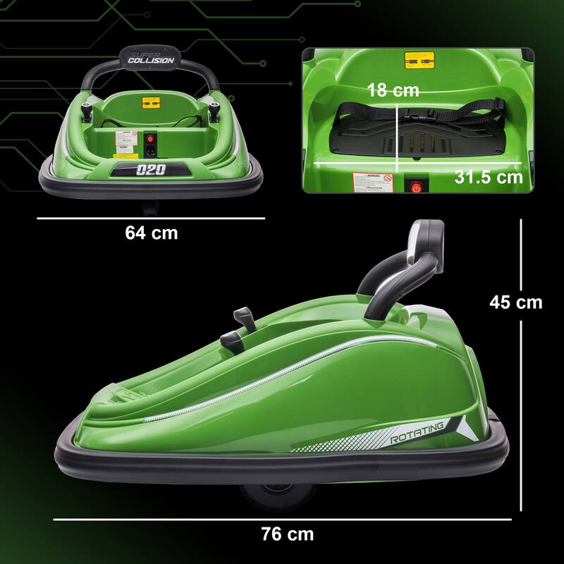 Electric Ride-On Bumper Car for Kids with Remote Control, Music & Full Rotation