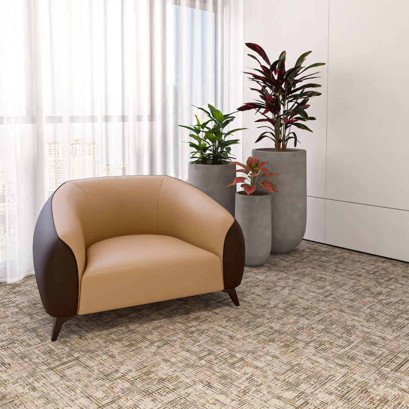 Single-Seater Sofa Armchair Upholstered in Vegan Leather with Metal Legs Opula Series by LeisureMod