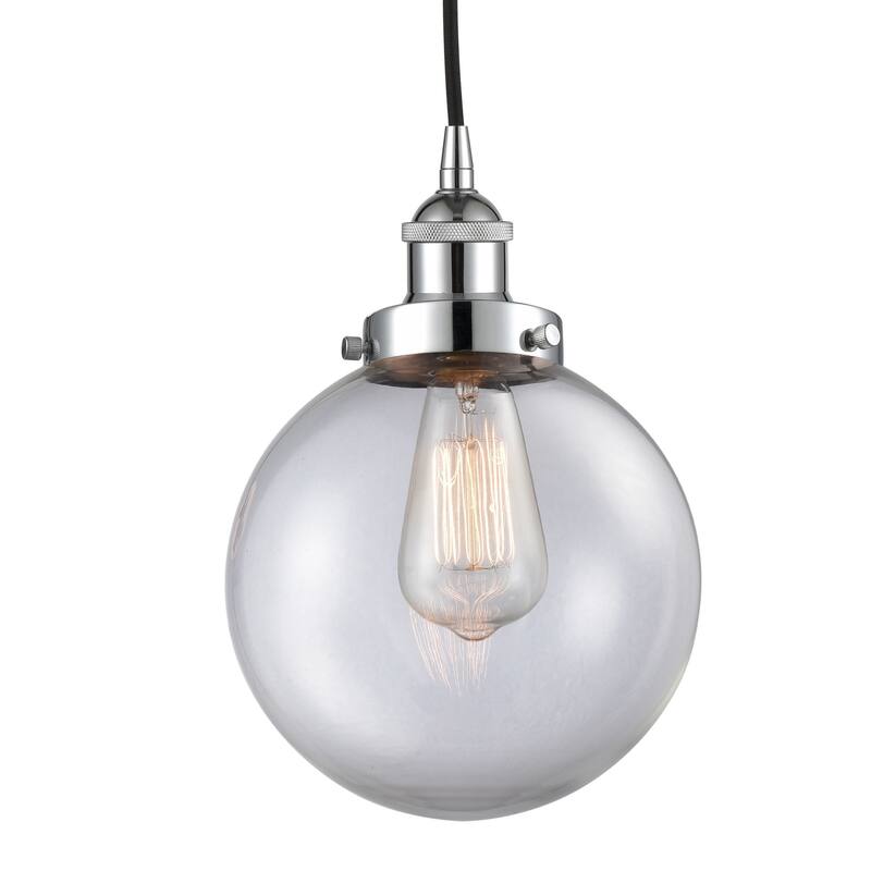 Innovations Lighting 616-1PH-12-8 Beacon Pendant Beacon 8" Wide Mini - Polished Chrome / Clear