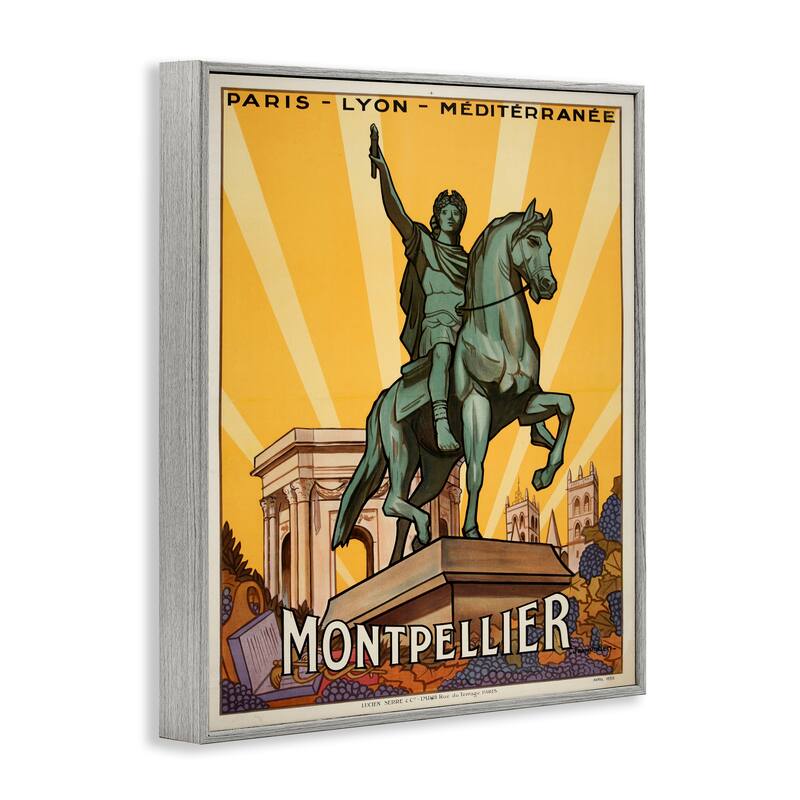 Stupell Montpellier Vintage Advertisement Framed Giclee Art Design By Marcus Jules