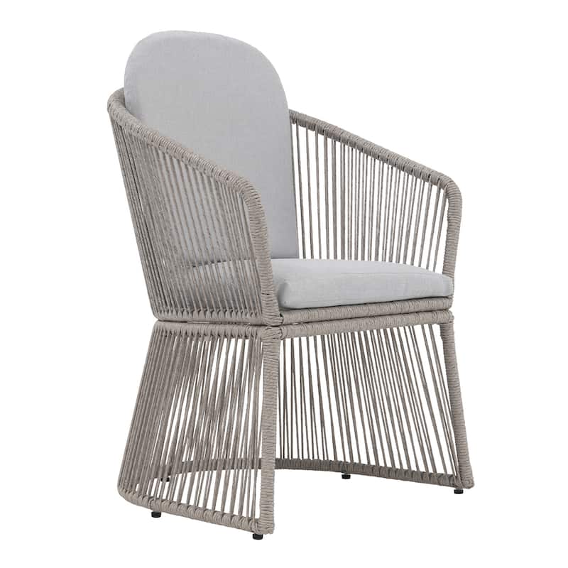 Outdoor 2-piece Steel Dining Chair with Cushion