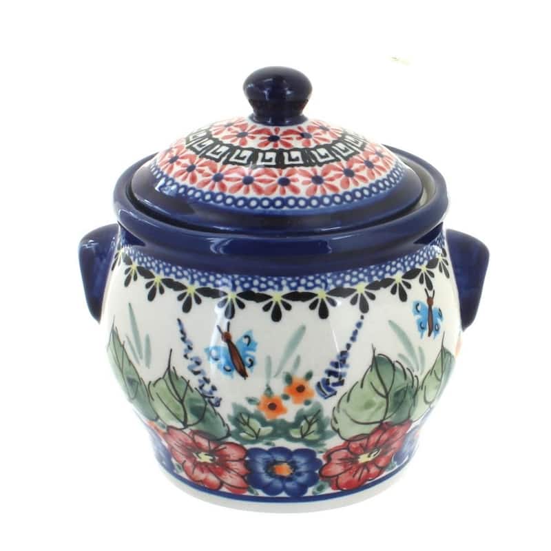Blue Rose Polish Pottery 1096 Zaklady Small Canister