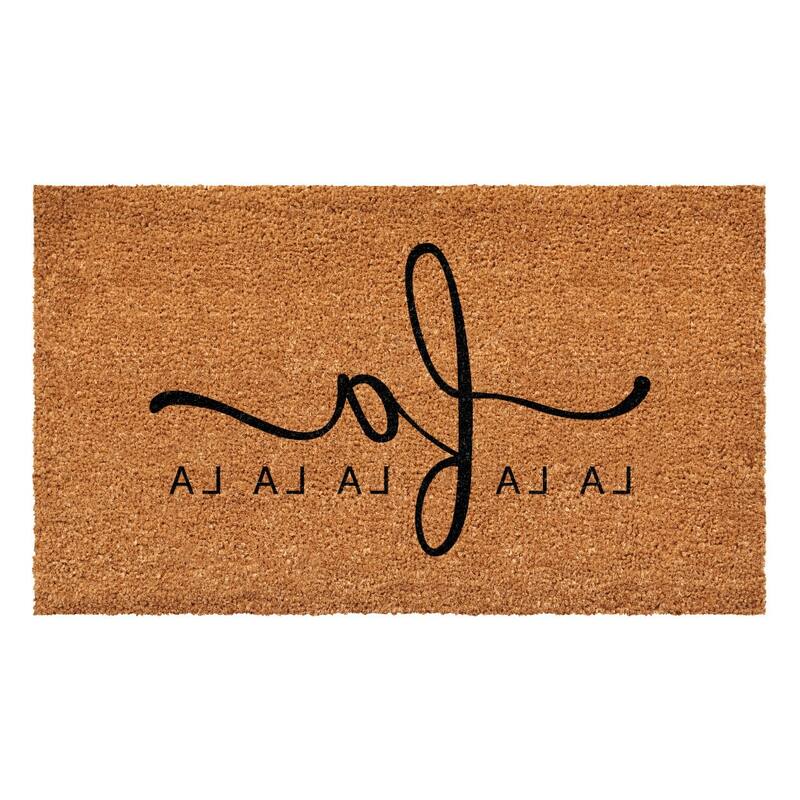 HomeRoots 24" X 36" Brown And Black Christmas Outdoor Coir Door Mat - 24.00' X '36.00