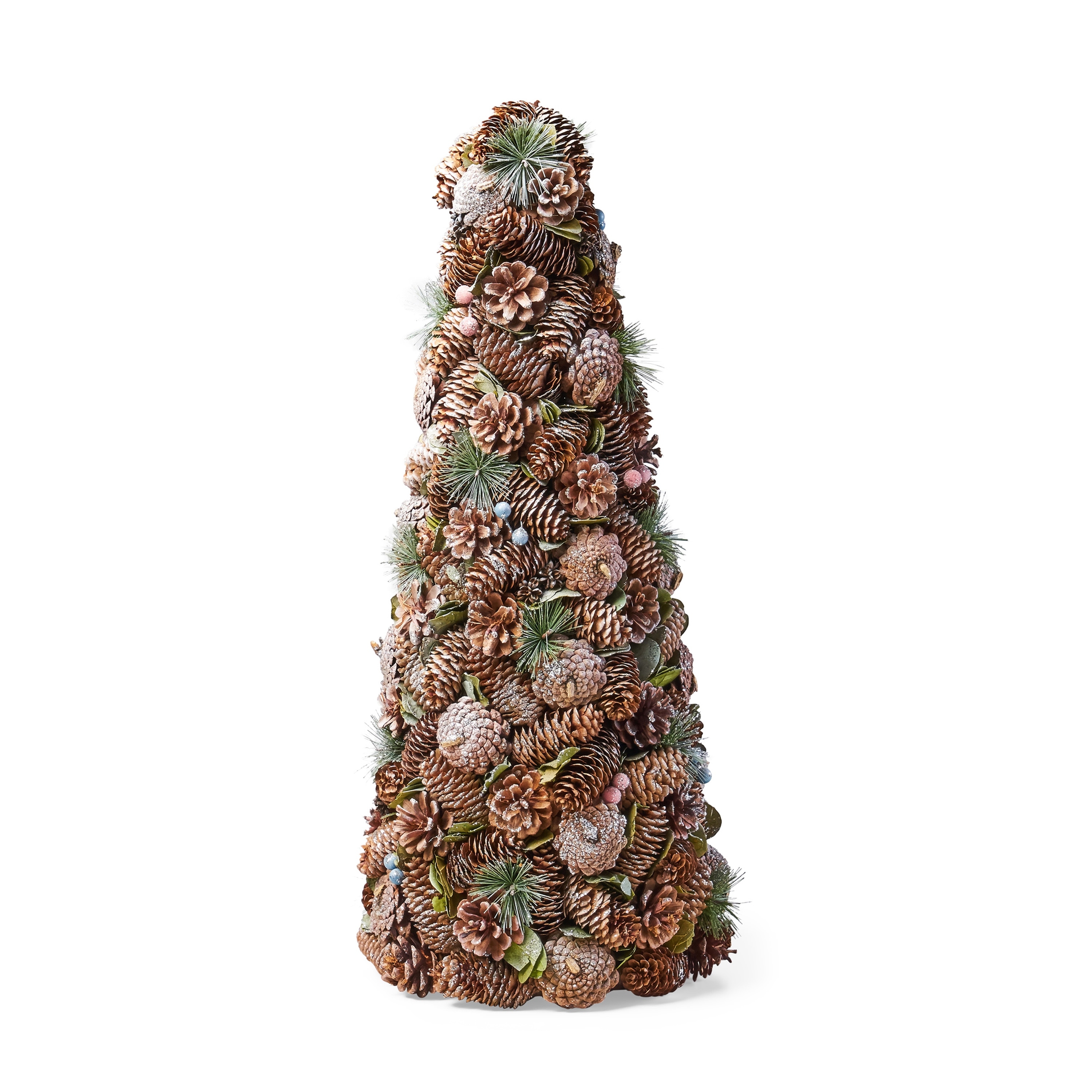 Roomfitters Rustic Pinecone and Moss Christmas Tree, Handcrafted Tabletop Holiday Decor with Natural Accents