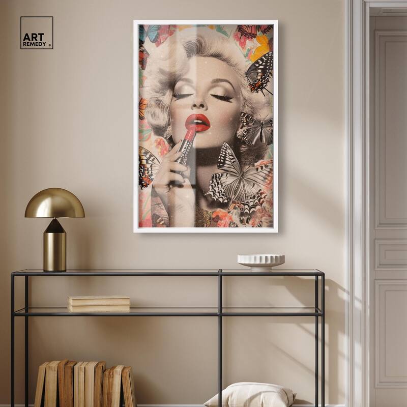 Iconic Lady Butterfly Collage Shadowbox by Art Remedy