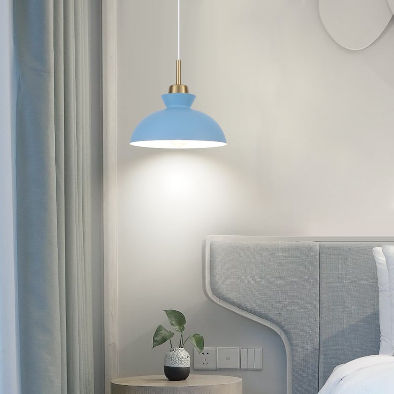 1-Light Modern Classic Semi Flush Mount Chandelier, Farmhouse Dome Pendant Light for Kitchen Island Dining Room