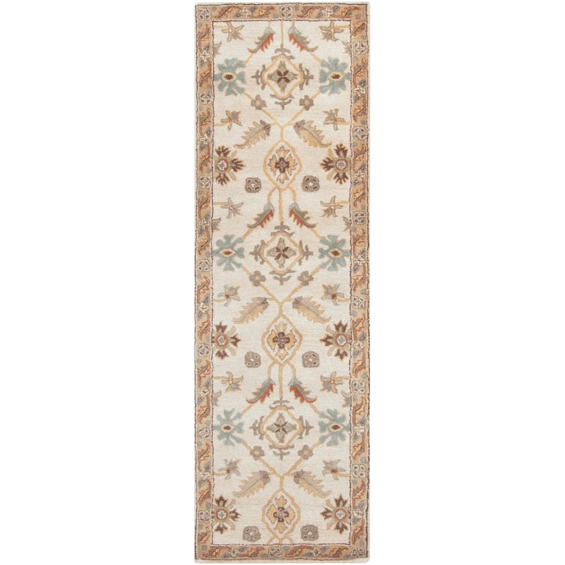 Livabliss Traditional Caesar Border Area Rug - 2'6" x 8' - Brown/Tan