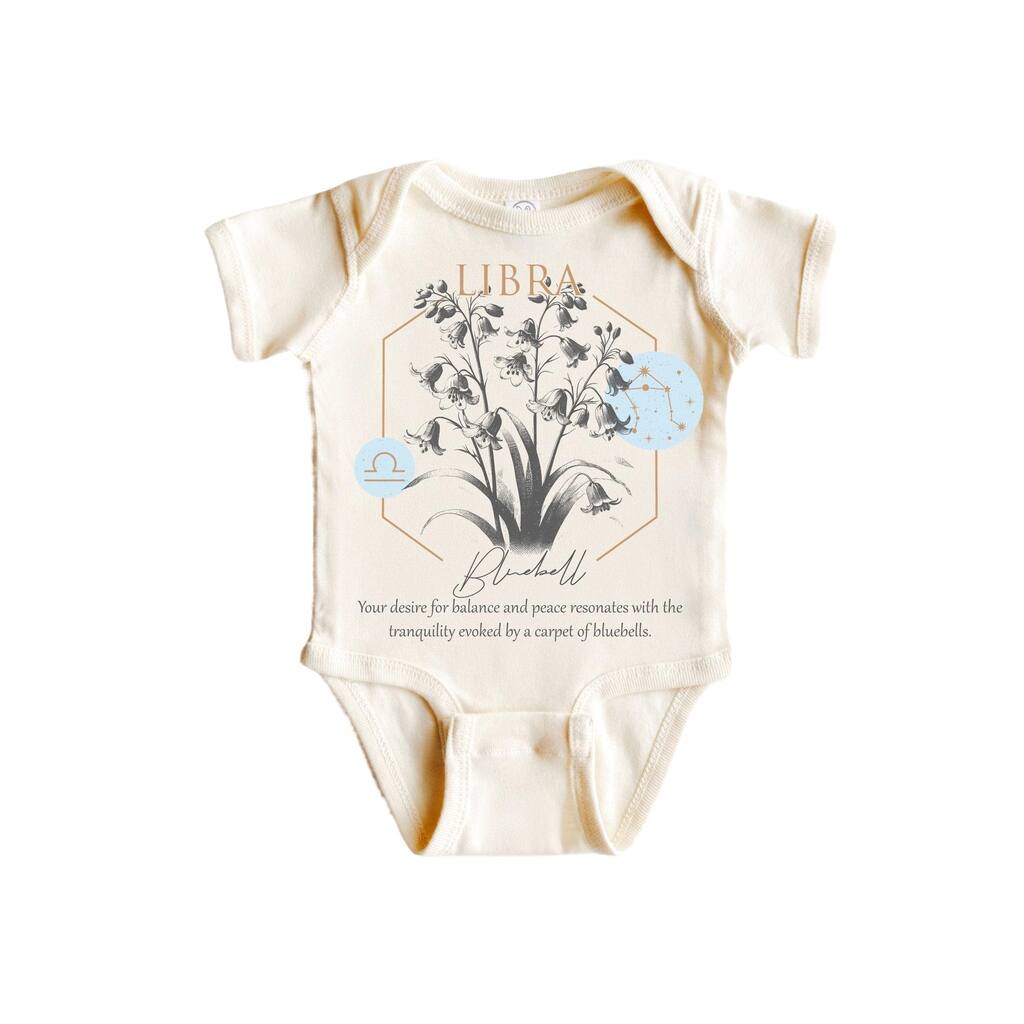 Libra Floral Celestial - Baby Boy Girl Clothes Infant Bodysuit Funny Cute Newborn
