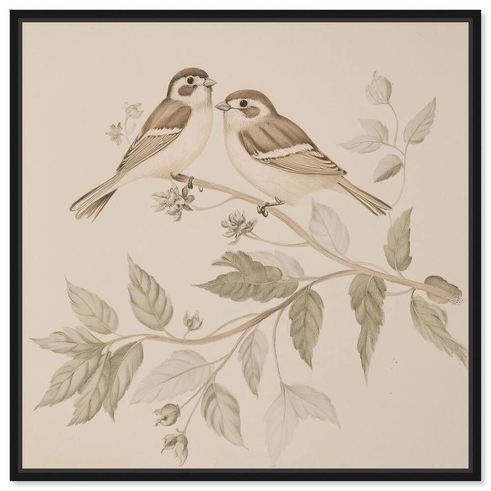 Pair of Finches III Canvas by Art Remedy