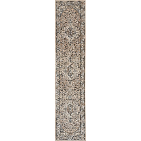 slide 2 of 18, Nourison Concerto Classic Persian Medallion Area Rug. 2' 2" x 10' - Beige/Gray