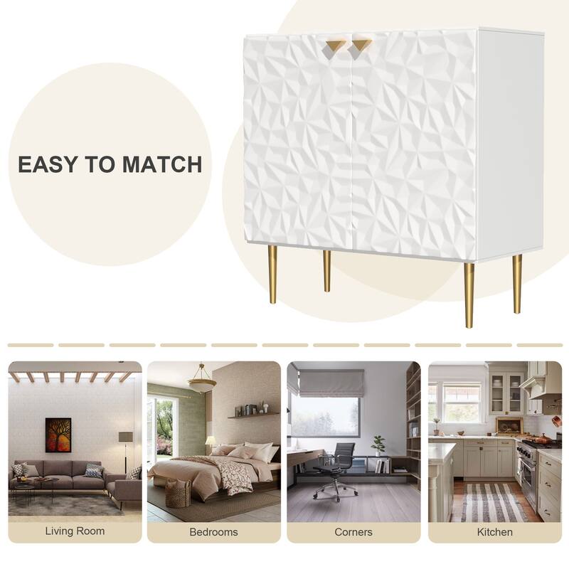 2 Door White Locker Accent Cabinet