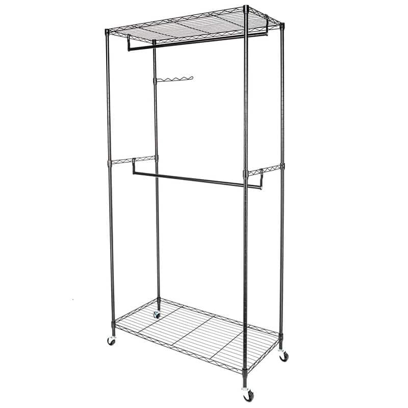 Heavy Duty Closet Organizer Garment Rack Clothes Hanger Storage Shelf