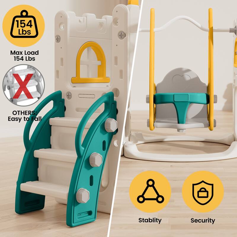 Toddler Kids Slide Swing Outdoor and Indoor Play set