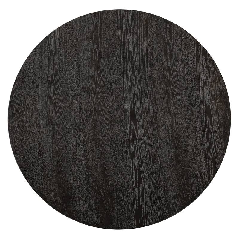 5 Piece Wood Round Dining Table Set with 4 Upholstered Chairs