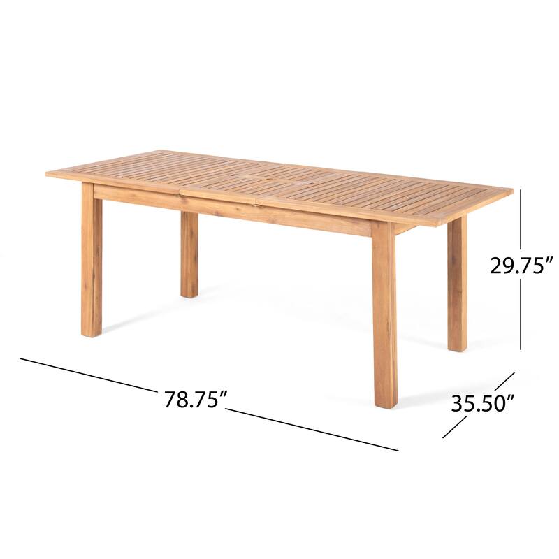 Nestor Outdoor Expandable Acacia Wood Dining Table by Christopher Knight Home